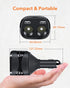 WOLFBOX 2 in 1 USB Charger for Cigarette Lighter, Car Charger with Dual USB Ports for Mirror Dash Cam, Compatible with