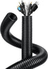 1.6M 0.75inch/20mm Inner Diameter Black Flexible Corrugated Tube, Bellows Hose Wire Loom Tubing Wire Conduit