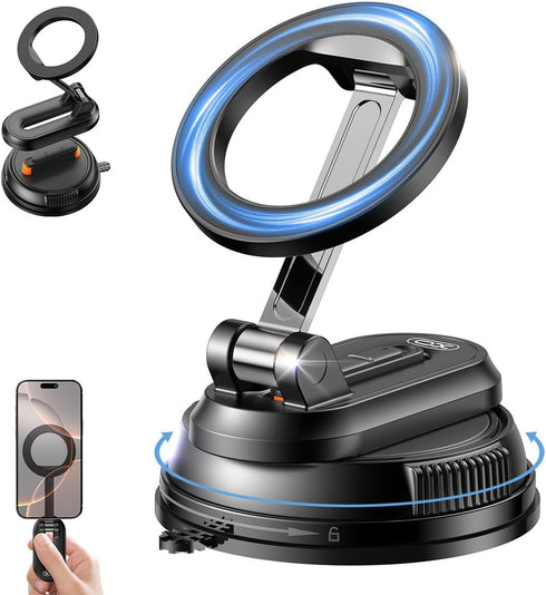 XO Simple is Beauty Car Phone Holder for Magsafe,Ultra Magnetic and Strong Suction 360 Adjustable Car