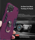 Folmeikat Samsung Galaxy A12 5G Case, Shockproof Armor with 360 Rotating Ring Kickstand, Wine Red