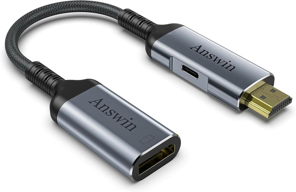 HDMI to DisplayPort Adapter, 4K@60Hz Uni-Directional for PC Graphics Card, Laptop, Xbox One/360, PS5, Mac Mini