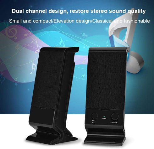 Computer Speakers,Wired Speakers for PC Desktop Laptop Tablet Smartphones,Mini USB 2.0 Speaker Subwoofer