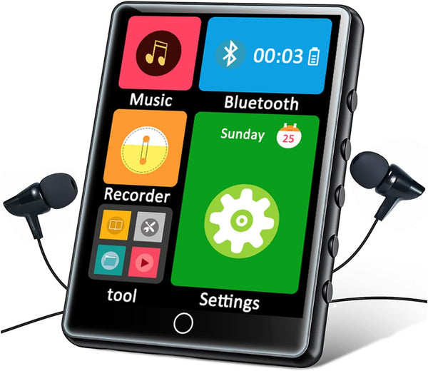 HOVOYNN 128GB MP3 Player with Bluetooth 5.3 Touch Screen 2.8-inch Digital Music Player
