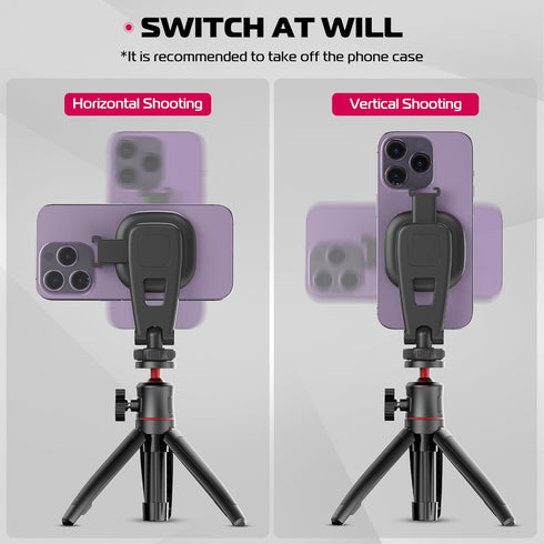 ULANZI Magnetic iPhone Tripod Mount MA23, Magnet Phone Holder Adapter for MagSafe, iPhone 12-14