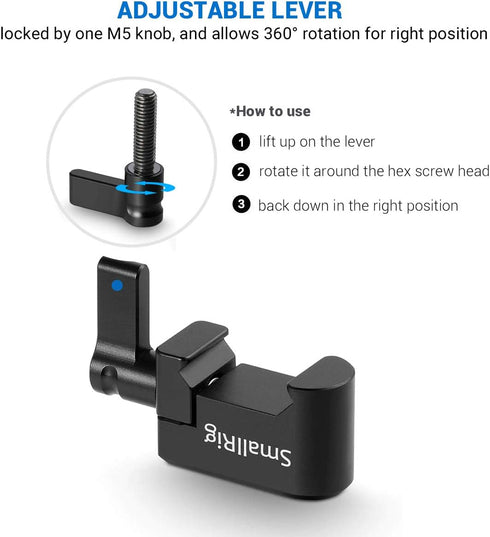 SmallRig Quick Release NATO Clamp, 1/4" 3/8" M2.5 Thread for Cold Shoe Monitor Support Camera Cage - 1973