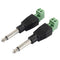 2 Pcs 6.35mm Replacement Repair Plug, Jack TS 2 Pole Mono Male Plug 1/4" 6.35mm Solderless Terminal for Speaker Cable