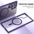 Samsung Galaxy S23 Ultra Case, Magnetic Cover with Soft Frosted Frame & Hard Clear Back, Shockproof Protection (Purple)