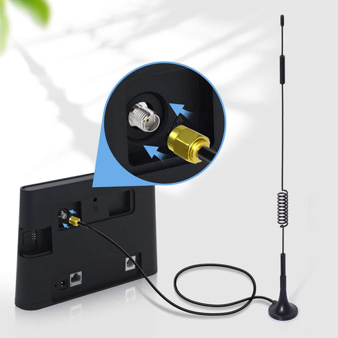 BINGFU 4G 7dBi (2-Pack) 4G LTE Magnetic Base MIMO SMA Male Antenna Compatible with LTE Wireless CPE Router Hotspot