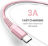 6FT 2 Pack 3A S24 S23 S22 S21 S20 A14 A15 A20 A32 A42 A53 A54, 16 15 PS5(Pink) Aioneus USB C Cable, USBC Cable Fast