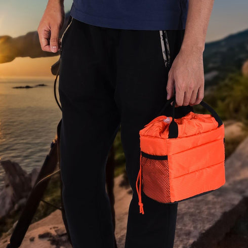 Waterproof Padded DSLR/SLR Camera Bag, Portable Shockproof Protective Case Carrying Pouch for DSLR Camera/Lens (Orange)