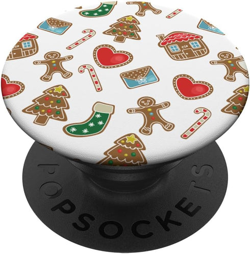 Christmas Gingerbread Pattern Cookie PopSockets Standard PopGrip