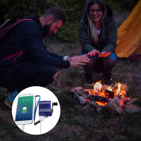 Hand Crank Generator 5V Portable Charger for Cell Phone, Emergency USB Charger for Outdoor