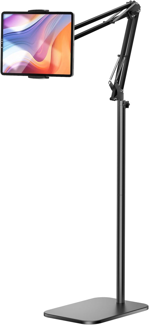 VOLTIFYMAX Tablet Floor Stand, 360-degree Rotatable Metal Tablet Stand Holder, Adjustable Kindle Holder,