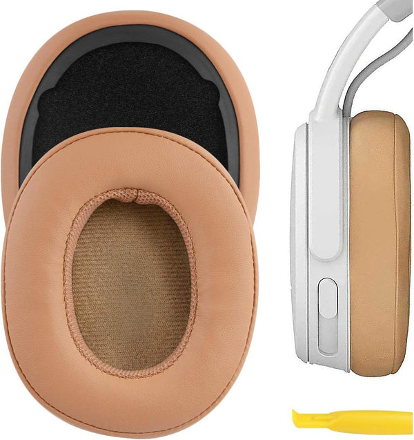 Geekria QuickFit Replacement Ear Pads for Skullcandy Crusher Wireless/Evo/ANC, Hesh 3/EVO/ANC, Venue ANC (Brown)
