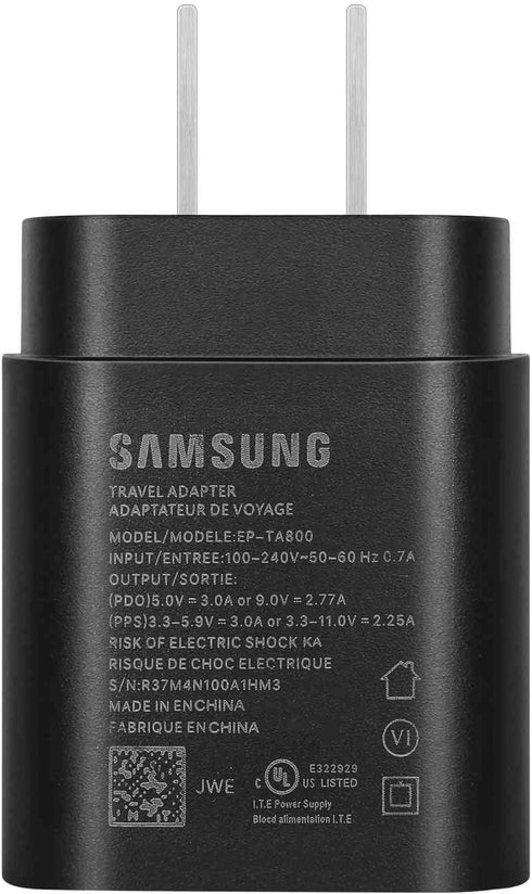 Fast Adaptive 25W Wall Charger for Alcatel 3X / 3v / 1v / 7/5 / Idol 4s / 5s with 4FT UrbanX USB C PD Cable - Black