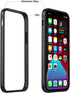 Eastcoo Slim Metal Bumper Case for iPhone 12 12 Pro, Metal Bumper Cover with Soft TPU Inner, Black
