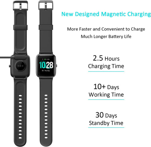 Fitpolo Fitness Tracker with Heart Rate Monitor, Smart Watch, 1.8 inches Color Touch Screen, IP68 Waterproof