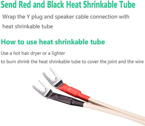 Viborg Pure Copper Speaker Spade Plug, Screw Locking Speaker Wire Connector, Fork Y Spade Lugs with Allen Wrench for