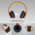 PowerLocus Wireless Bluetooth Over-Ear Stereo Foldable Headphones, Wired Headsets Rechargeable with Built-in Microphone for iPhone, Samsung, LG, iPad (Orange)