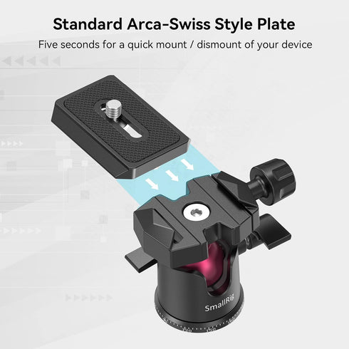 SmallRig Mini Tripod for Camera, Updated Desktop Tripod with Arca-Type Compatible QR Plate