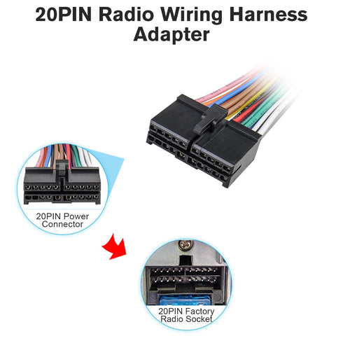 20Pin Stereo Wiring Harness Radio Connector Compatible with Boss Car Stereo Wire Adapter