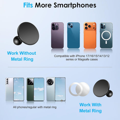 EEEKit 1" Aluminum Alloy Magnetic Phone Holder Compatible with Ram Mount, Ball Head Metal Mount Base for Double Socket