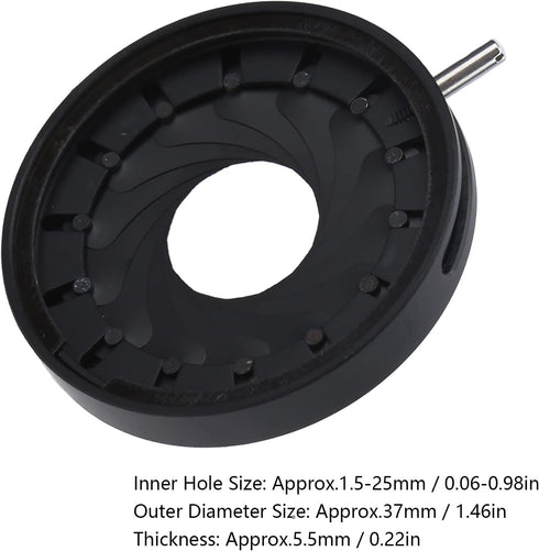 Adjustable Optical Diaphragm Microscope Adapter, 1.5-25mm Camera Diaphragm Lens with Adjustable Aperture