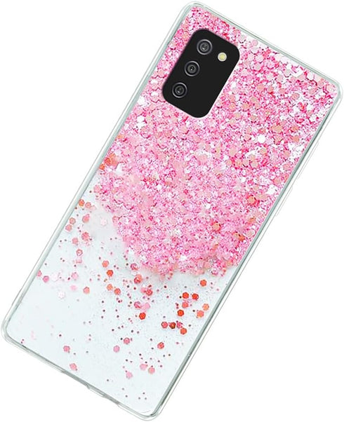 Samsung Galaxy A02S Phone Case, Flash Phone Case for Girls and Women, Soft TPU Cushion with Bracket and Lanyard