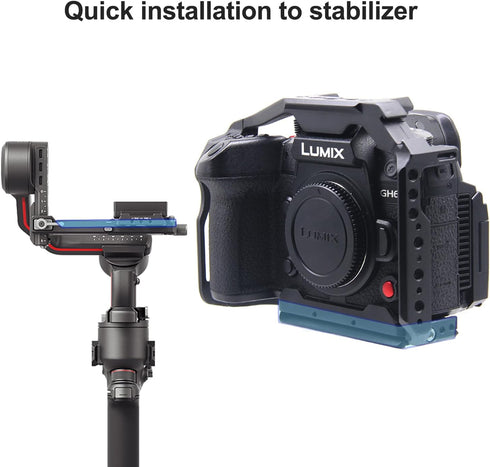 GH6 Cage for Panasonic Lumix GH6 Camera, Full Cage with Non Slip Silicone Mat