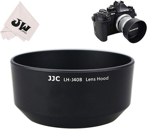 JJC Reversible Bayonet Lens Hood Shade for Olympus M.Zuiko Digital 45mm F1.8 Lens - Replaces Olympus Lens Hood LH-40B