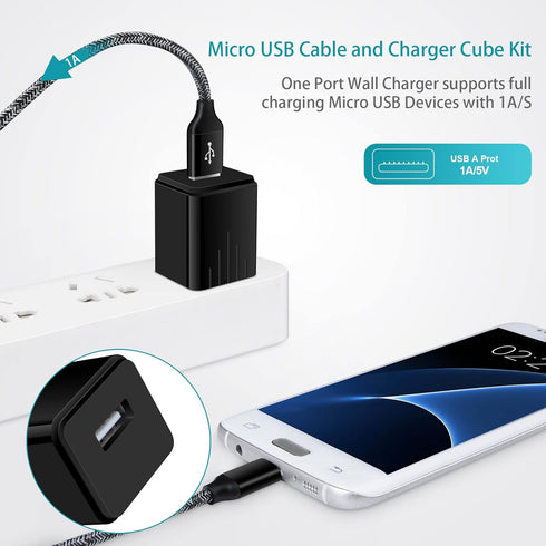 Micro Charger Phone Android Cables for Samsung Galaxy A9, Motorola Moto E 2020 E7 E6 E5 G6 Play, 6FT Fast Micro