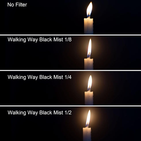 WalkingWay 49mm Black Diffusion Filter 1/8 Pro Mist for Camera Lens, Soft Dreamy Cinematic Effect