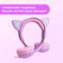 Kids Headphones, Light Up Cat Ear On-Ear Headphones for iPad Fire Tablet Kindle, Safe 85db Volume Control - Purple/Pink