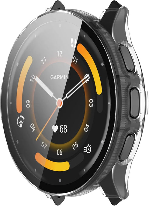 Screen Protector Case Compatible with Garmin Venu 3S Smart Watch Screen Protector for Garmin Venu 3S PC+Tempered Glass Full Coverage Bumper (Clear*2)