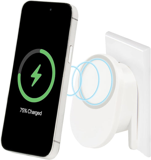 Plug-in Magnetic Phone Charger by It’s Just Smart, Universal Wireless Charger for Qi Enabled Phones, MagSafe Compatible