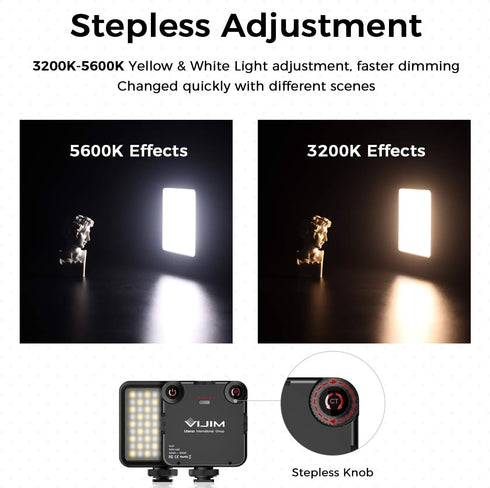 VL-81 LED Video Light with Softbox, Portable Photography Light, CRI95+ Bi-Color 3200K-5600K, Rechargeable Dimmable Vlog