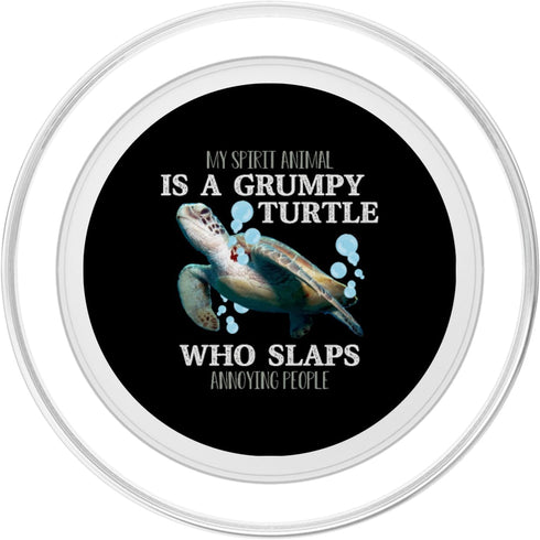 My Spirit Animal Is Grumpy Turtle Who Slaps Annoying People PopSockets MagSafe PopGrip for iPhone