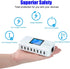 60W/12A 8-Port Desktop Charging Station, Multiple USB Fast Wall Charger Hub with LCD for Smart Phones, Tablets and More