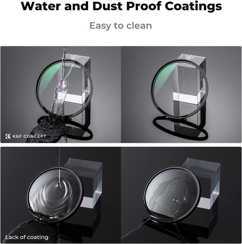 K&F Concept 58mm Circular Polarizing Filter & MC UV Protection Lens Filters Kit (2 pcs) with Cleaning Cloth, Lens Cap