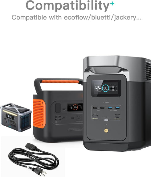 Heavy-Duty Power Station Fast Charging Cable for Jackery Explorer 2000/1500/1000 Pro, Ecoflow Delta/River Series,