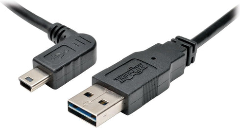 TRIPP LITE 6-Feet USB 2.0 Universal Reversible Cable A to Le-Feet Angle 5-Pin Mini B, Black
