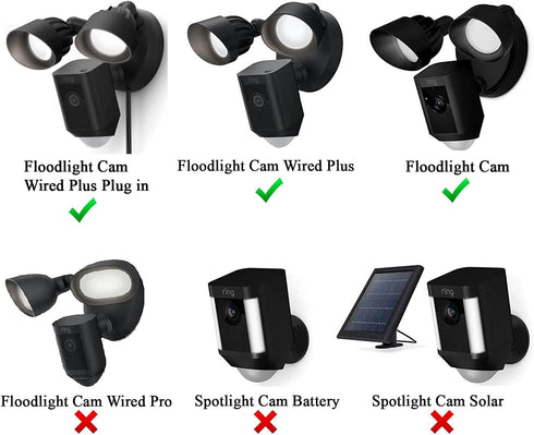 Silicone Skin Case Cover Compatible with Ring Floodlight Camera - UV & Weather Protection Skins Cover - Black