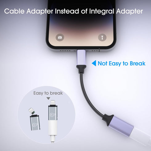TechMatte USB C to Lightning Cable Adapter, 4 inch 27W PD Fast Charging Compatible with iPhone/iPad/AirPods, 1 Pack
