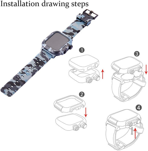 Waterproof Case for Apple Watch Series 5/4 44mm - IP68 Waterproof Case for 42mm Series 3/2