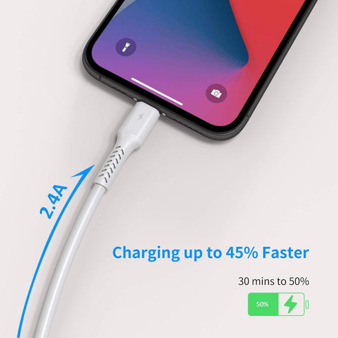 5-Pack 0.5ft iPhone Charge Cable, 6 inch USB to Lightning Cord for Fast Charging, Compatible with iPhone 12, 11 Pro