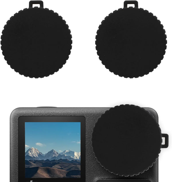 2pcs Black Lens Cap for Osmo Action 4 and Action 3, Flexible Lens Cover Protective Accessories