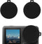 2pcs Black Lens Cap for Osmo Action 4 and Action 3, Flexible Lens Cover Protective Accessories