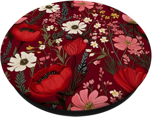 Colorful Botanical Wildflower Floral Garden Pattern PopSockets Standard PopGrip