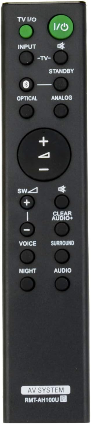 New RMT-AH100U Remote Control, Compatible with Sony Sound Bar Speaker System HT-CT180, SA-CT180, 1-492-930-11