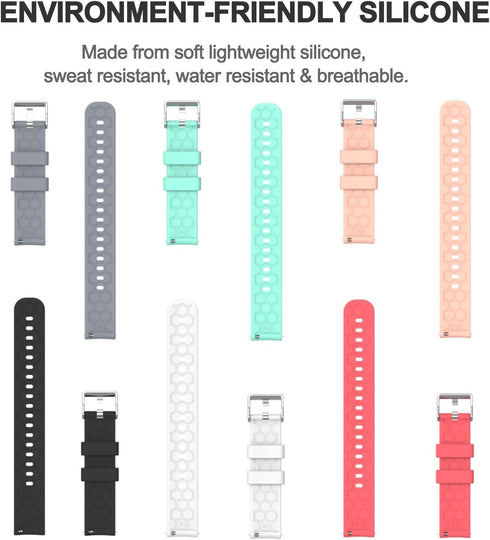 Chofit Silicone Bands for Garmin Vivoactive 6/5, Forerunner 55/165/165 Music, Adjustable Replacement Strap Wristbands